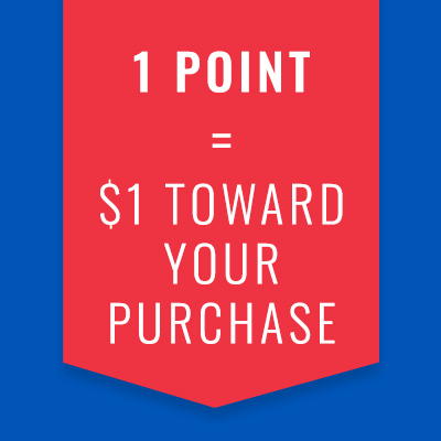 1 point = $1 toward your purchase