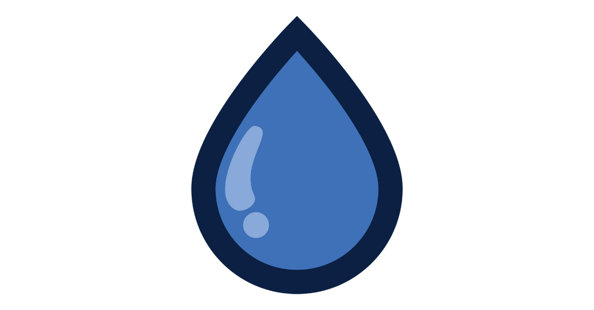 Water drop graphic.